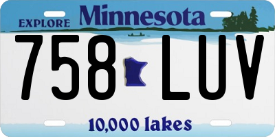 MN license plate 758LUV