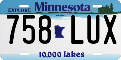 MN license plate 758LUX