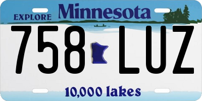 MN license plate 758LUZ