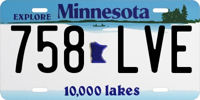 MN license plate 758LVE