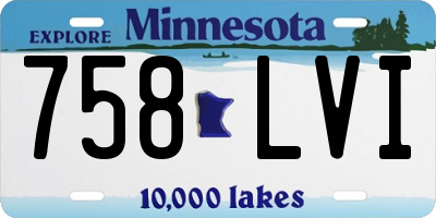 MN license plate 758LVI