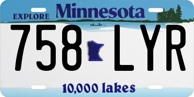 MN license plate 758LYR