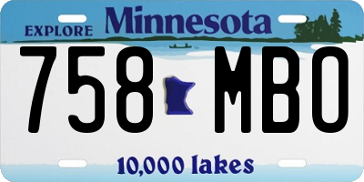 MN license plate 758MBO