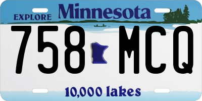 MN license plate 758MCQ