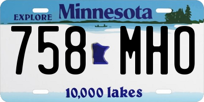 MN license plate 758MHO