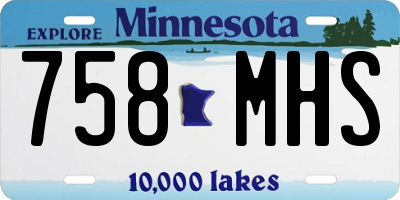 MN license plate 758MHS