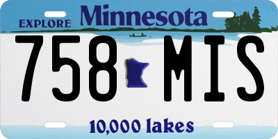 MN license plate 758MIS