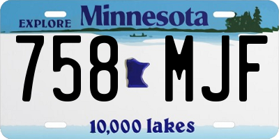 MN license plate 758MJF