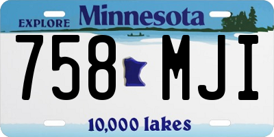 MN license plate 758MJI