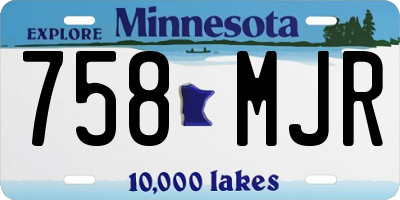 MN license plate 758MJR
