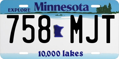 MN license plate 758MJT