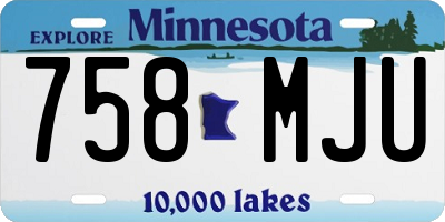 MN license plate 758MJU