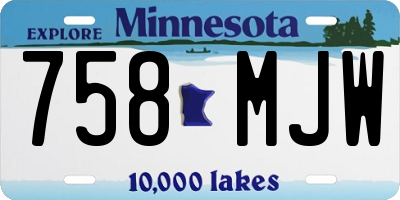 MN license plate 758MJW