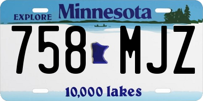 MN license plate 758MJZ