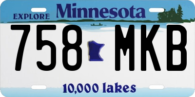 MN license plate 758MKB