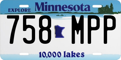 MN license plate 758MPP