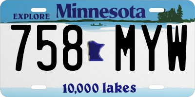 MN license plate 758MYW