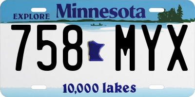 MN license plate 758MYX