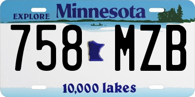 MN license plate 758MZB