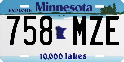 MN license plate 758MZE