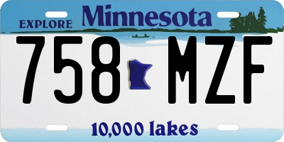 MN license plate 758MZF