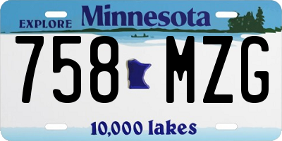 MN license plate 758MZG