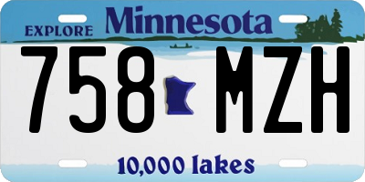 MN license plate 758MZH