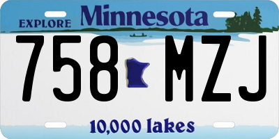 MN license plate 758MZJ