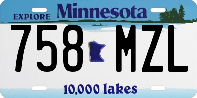 MN license plate 758MZL