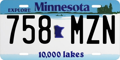 MN license plate 758MZN