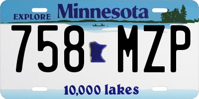 MN license plate 758MZP