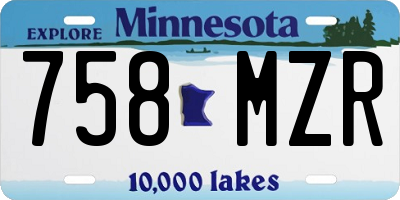 MN license plate 758MZR