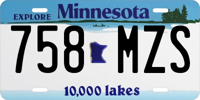 MN license plate 758MZS