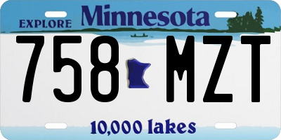 MN license plate 758MZT