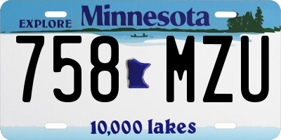 MN license plate 758MZU