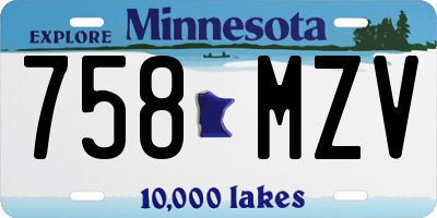 MN license plate 758MZV