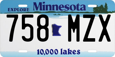 MN license plate 758MZX