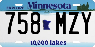 MN license plate 758MZY