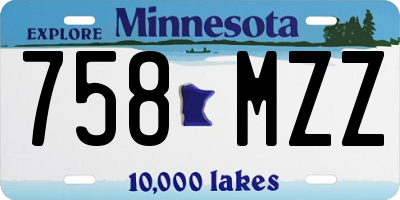 MN license plate 758MZZ