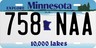 MN license plate 758NAA