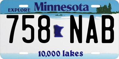 MN license plate 758NAB