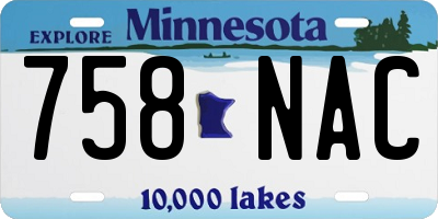 MN license plate 758NAC