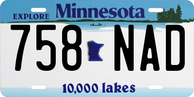 MN license plate 758NAD