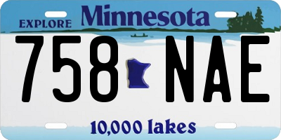 MN license plate 758NAE