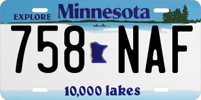 MN license plate 758NAF