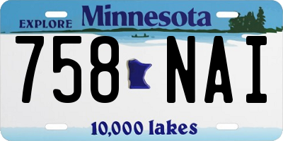 MN license plate 758NAI