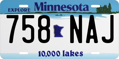 MN license plate 758NAJ