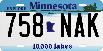 MN license plate 758NAK