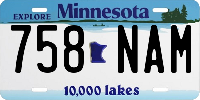 MN license plate 758NAM