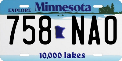 MN license plate 758NAO